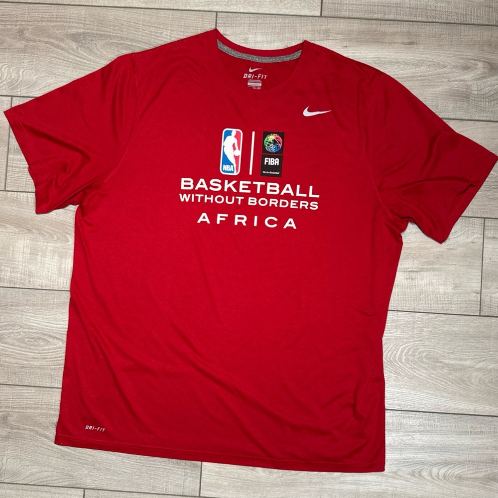 Nike Basketball Without Borders Africa Logo T-shirt Red Collectible FIBA‎